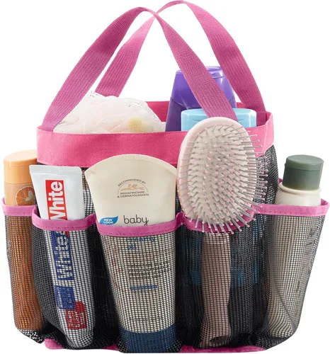 Miniatura 10 de Lifewit Organizador de ducha de malla portátil para dormitorio universitario con 7 bolsillos, cesta organizadora colgante independiente, bolsa