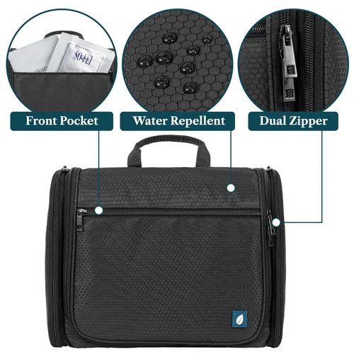 Miniatura 4 de PAVILIA Neceser colgante grande, bolsa de viaje para mujeres y hombres, organizador de cosméticos, bolsa de maquillaje resistente al agua