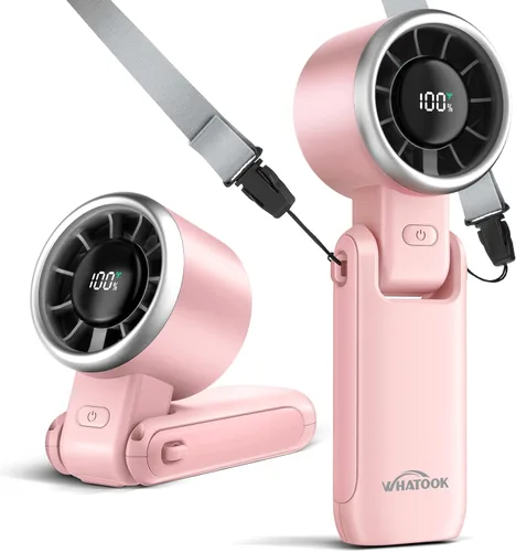 Miniatura 11 de WHATOOK Ventilador Portátil Recargable Mini Ventiladores: Ventilador de Mano con Tecnología Air Turbo, 4000mAh y 5 Velocidades Pantalla LED