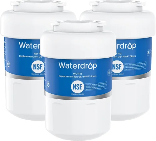 Waterdrop MWF NSF 53&42 Filtro de agua para refrigerador, compatible con GE SmartWater MWF, MWFINT, MWFP, MWFA, GWF, HDX FMG-1, GSE25GSHECSS,