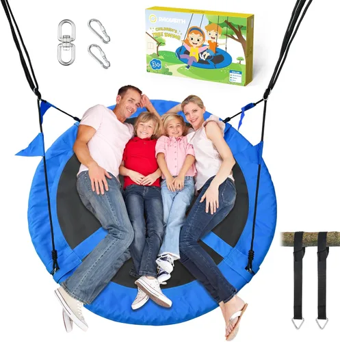 Miniatura 11 de PACEARTH Columpio de árbol de 40 pulgadas, capacidad de peso de 900 libras, 2 correas colgantes adicionales, cuerdas ajustables de múltiples hebras