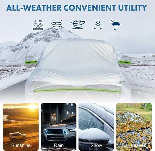 Miniatura 3 de La funda completa de 6 capas para automóvil es impermeable para todo tipo de clima, universal en todas las estaciones, prevención de nieve, Tira