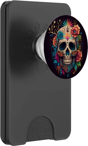 Miniatura 7 de PopSockets de flores de calavera de azúcar intercambiables PopGrip
