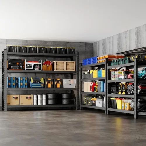 Miniatura 6 de BYNSOE Estantes de Almacenamiento de 78.8" de Ancho 7000lbs Estantería Metálica para Garaje de Servicio Pesado Estantes de Garaje Ajustables