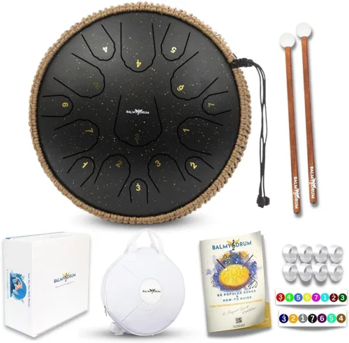 Miniatura 13 de El Balmy Drum - Tambor de Lengua de Acero de 6 Pulgadas de 8 Notas, Instrumento de Tambor de Acero, Tambores para Niños y Adultos, Juego de Tambor