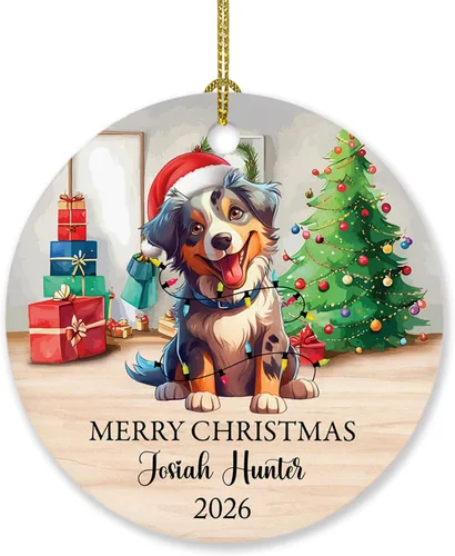 Miniatura 10 de Adorno de perro de Alaskan Malamute personalizado, árbol de Navidad, adorno de perro de Malamute de Alaska, regalos para amantes de los perros