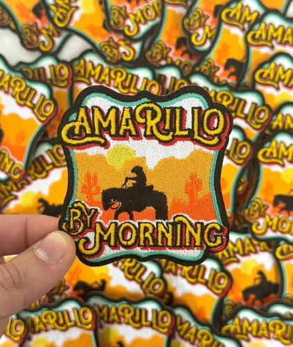 Miniatura 2 de Parches para planchar Amarillo por la mañana Parche bordado para ropa, mochilas, sombrero, jeans, chaqueta #66