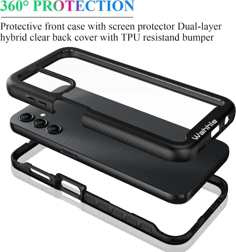 Miniatura 3 de Compatible con Samsung Galaxy A14 5G, protector de pantalla integrado de cuerpo completo, a prueba de golpes, ajuste delgado, funda protectora