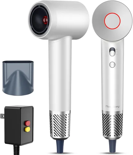 Miniatura 8 de Secador de pelo infrarrojo, 160000 RPM de bajo ruido para mujeres y hombres, control profesional de encrespamiento de iones negativos y sin daños