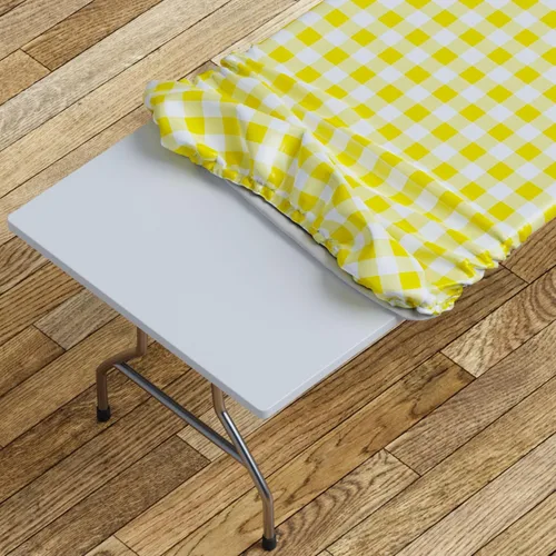 Miniatura 32 de Sorfey Mantel ajustado con elástico, vinilo con parte trasera de franela, se adapta a mesa de 24 x 48 pulgadas, rectangular, a prueba de agua, fácil