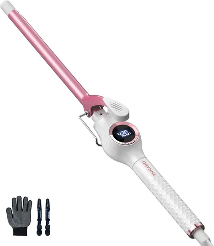 Miniatura 12 de ORYNNE Rizador de cerámica digital, barril de 1 pulgada para rizos y ondas hinchables, infusión de aceite de argán, doble voltaje, calentamiento