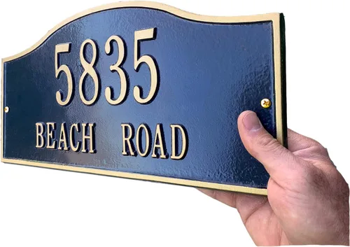 Miniatura 3 de The Rolling Hills Plaque, placa para dirección de metal fundido, personalizada visualización de calle y número, placa con número de la casa.