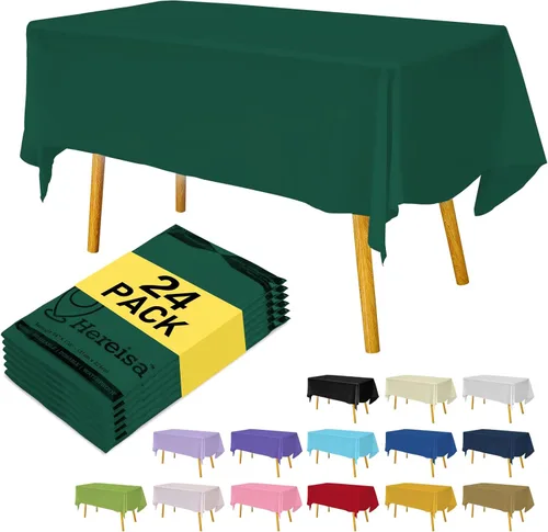 Miniatura 164 de Paquete de 3 manteles de plástico desechables de 54 x 108 pulgadas, manteles de color blanco hueso, manteles de fiesta nupcial para fiestas