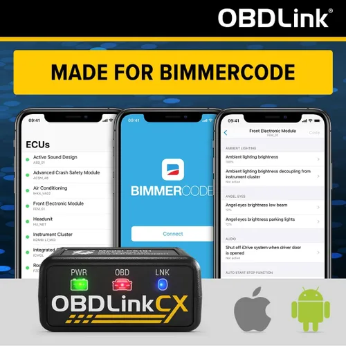 Miniatura 2 de OBDLink CX Bimmercode Bluetooth 5.1 OBD2 adaptador para BMW/Mini, funciona con iPhone/iOS y Android, codificación de coche, escáner de diagnóstico