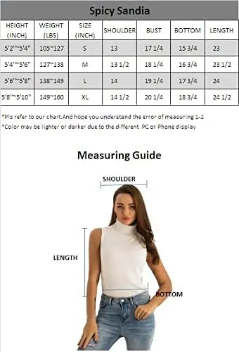 Miniatura 6 de Spicy Sandia Suéter ajustado sin mangas de punto de cuello alto elástico para mujer