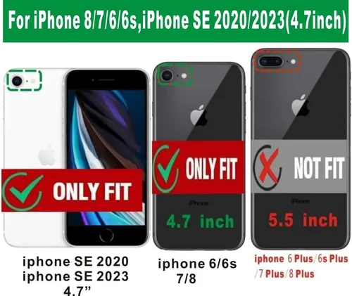 Miniatura 2 de Funda compatible con iPhone SE 2nd 2020 / iPhone SE 3 2022, protector de pantalla delgado, absorción de golpes, esquinas reforzadas, silicona TPU
