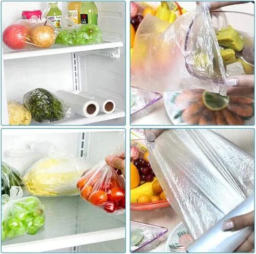 Miniatura 6 de LabelMore Bolsas de plástico de 16 x 20 pulgadas en rollo, transparentes, bolsas de almacenamiento de alimentos para pan, verduras, frutas y carne
