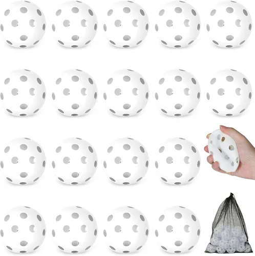 Miniatura 23 de Coopay Paquete de 18/36 pelotas de práctica de béisbol, bolas de entrenamiento de plástico, bolas de softball huecas ligeras para golpe