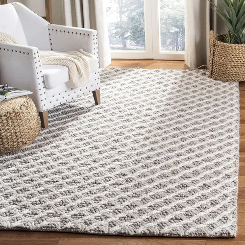 Miniatura 16 de SAFAVIEH Natura Collection - Alfombra de pasillo, 2 pies 3 pulgadas x 8 pies, gris y beige, viscosa y lana hecha a mano, ideal para zonas de alto