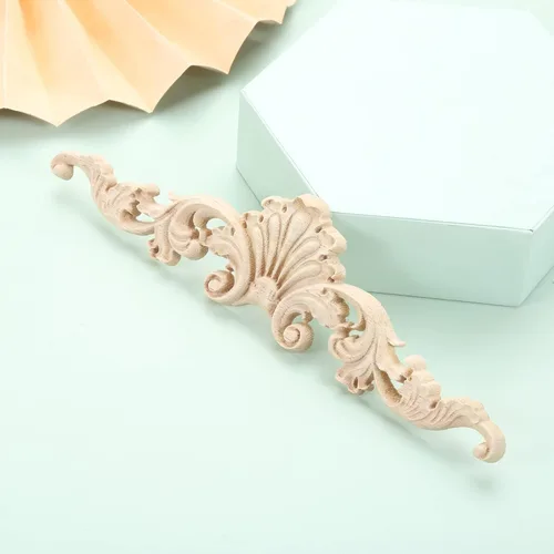Miniatura 2 de MUXSAM Apliques tallados en madera, detalles de tallado transparente superpuestos, calcomanías artesanales para gabinetes, manteles de pared