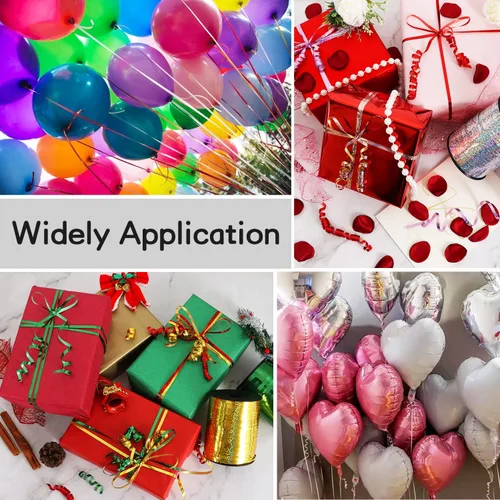 Miniatura 6 de BEISHIDA Cinta Plateada Rizada Ondulada de 500 Yardas, Cuerda para Globos, Rollo Metálico Brillante para Cinta de Envolver Regalos para Fiestas