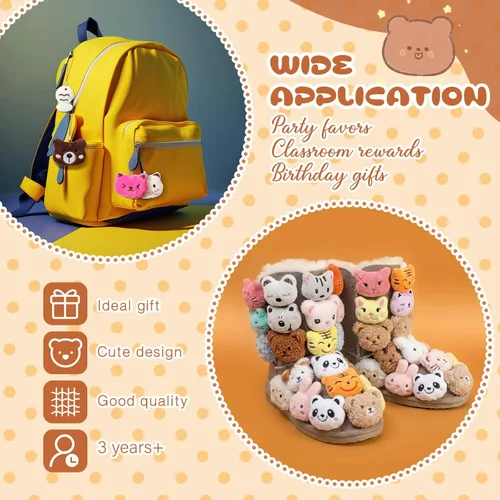 Miniatura 6 de Libima 150 piezas de mini animales de peluche de mar, animales de frutas de peluche para llavero, juego para carnaval, cumpleaños, aula, premios