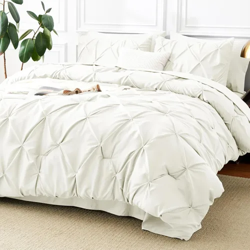 Miniatura 41 de CozyLux - Juego de ropa de cama con pliegues plisados de 7 piezas en una bolsa; edredón tamaño King para todas las estaciones, sábanas, fundas