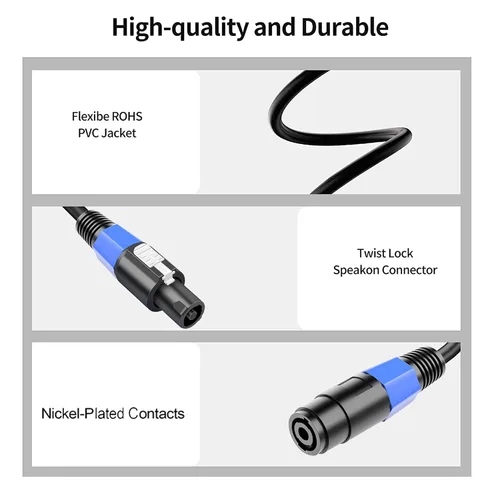 Miniatura 8 de LanSenSu Cable divisor Speakon, 1 macho a 2 hembras XLR Y Splitter Speakon Cable Splitter Speakon 1 macho a 2 hembras (paquete de 2)