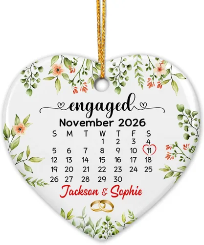 Adorno de cerámica personalizado para la primera Navidad, nombres personalizados para parejas, regalo de primer adorno de Navidad para recién