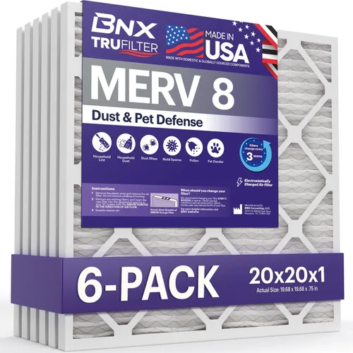 Miniatura 39 de BNX TruFilter - Filtro de aire MERV 8 de 16 x 25 x 1 pulgadas (paquete de 12) – Fabricado en Estados Unidos – Protección contra el polvo