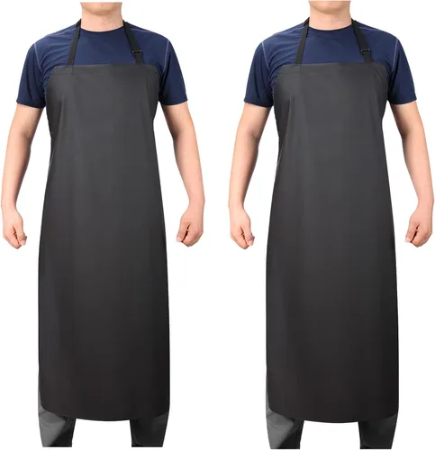VWELL Delantal impermeable de goma de vinilo, 41.5 pulgadas, resistente a productos químicos, para lavavajillas, trabajo de laboratorio, carnicería,