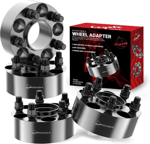 Miniatura 11 de Wheel Accessories Parts 2 adaptadores de espaciadores de rueda centrados en buje 5 en 4.528 in 0.197x4.528 in 1.00 pulgadas de grosor 2.815 in buje