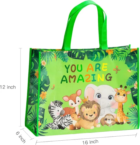 Miniatura 5 de Loveinside Bolsas grandes de regalo recicladas con asas, bolsa de regalo reutilizable para fiestas de cumpleaños para niños, bolsa de compras – 16 x