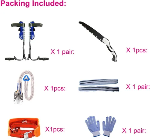Miniatura 6 de Tree Climbing Spikes, Tree Climbing Gear with Non-Slip Pedal, Adjustable Tree Climbing Tool Set