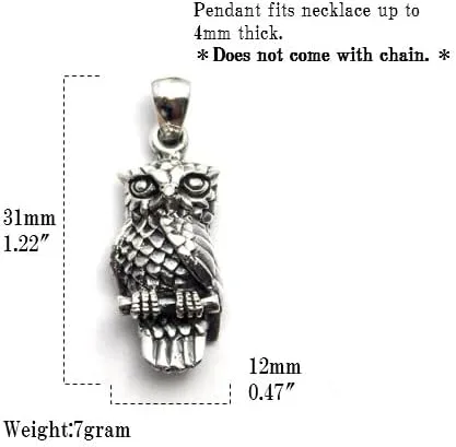 Miniatura 4 de COSUMOSU Owl 925 sterling silver Animal Mexican Pendant