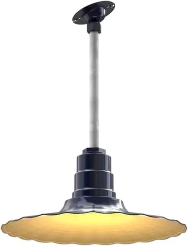 Miniatura 24 de Steel Lighting Co. Colgante Eagle Rock Lámpara montada en el techo Onda radial de 16 pulgadas vástago de 12 pulgadas Acero resistente