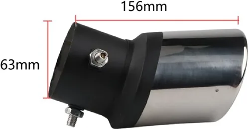 Miniatura 2 de 2 tubos de punta de silenciador de escape de automóvil atornillados de acero inoxidable, tubos de ajuste universal de 1 1/2 a 2 1/4 pulgadas