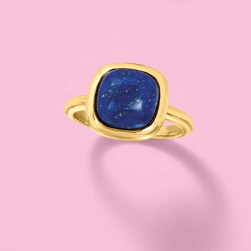 Miniatura 4 de Ross-Simons Square Lapis Ring in 18kt Gold Over Sterling