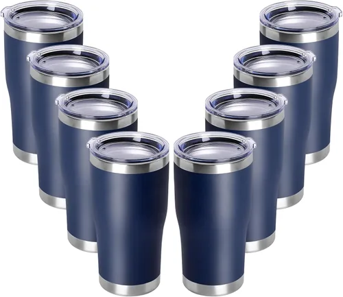 Miniatura 19 de DOMICARE vaso de doble pared con aislamiento al vacío, 20 onzas, con tapa, vaso de viaje de acero inoxidable, vaso de café con recubrimiento