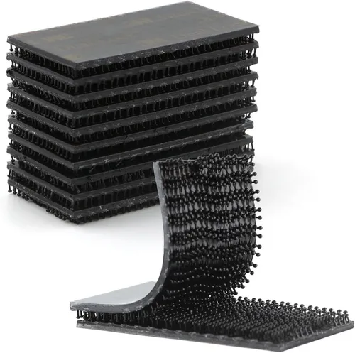 3M SJ3550 1 x 2 pulgadas, 10 unidades de cierre resellable negro resistente cinta entrelazada en forma de hongo cinta de montaje de gancho adhesivo