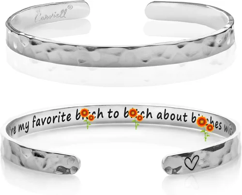 Miniatura 18 de Carviell Pulseras grabadas para mujer, inspiradoras, amistad, amor, mamá, hija, hermana, cristiana, graduación, conmemoración y regalos de boda, más