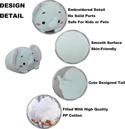 Miniatura 6 de Lindo mini elefante de peluche cilíndrico elefante de peluche, juguetes de peluche, regalos para niños y amantes o decoración del hogar, 8 pulgadas