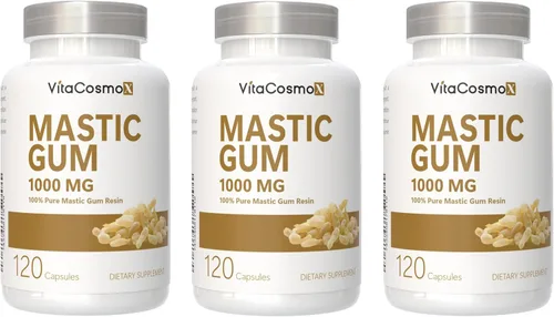 Miniatura 10 de Cápsulas de goma mastica, 1000 mg, 120 cápsulas vegetarianas, sin OMG y sin gluten