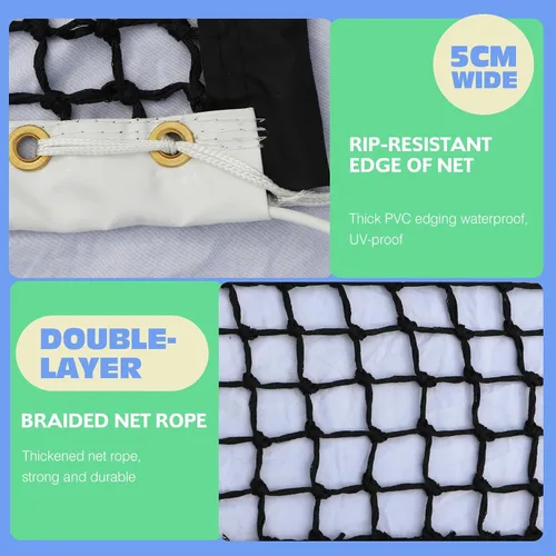 Miniatura 7 de Tennis Net Professional Tennis Court Net 42FT Replacement Nets Heavy Duty Sport Nets with 2 Fiberglass Dowels, Compatible with Outdoor Indoor