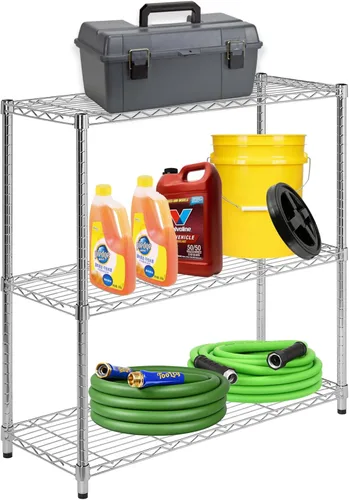 Miniatura 8 de Estantería de alambre de 6 niveles con ruedas, estantes de almacenamiento resistentes, organizador de cocina de garaje NSF, estante de alambre Negro