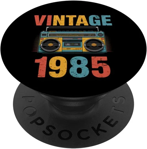 Vintage 1985 Boombox Retro Music Cassette Style PopSockets Adhesive PopGrip