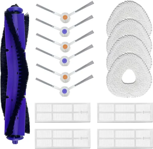 Kit de accesorios de repuesto compatible con aspiradora de robots Narwal Freo, 1 cepillo principal, 6 cepillos laterales, 4 almohadillas para Freo-13