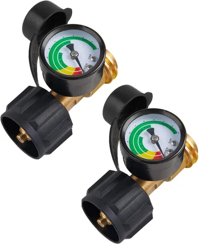 SHINESTAR Medidor de tanque de propano mejorado para tanque de propano de 5 a 20 libras con conexión QCC1, indicador de nivel de gas preciso,