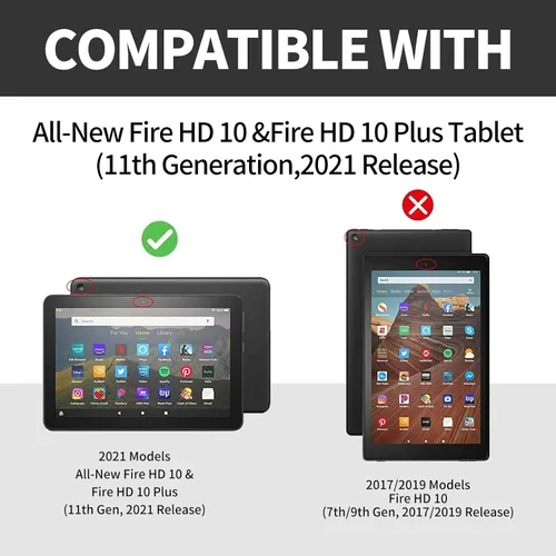 Miniatura 3 de Funda para tablet Amazon Kindle Fire HD 10 y 10 Plus de 10.1" (11ª generación, versión 2021), funda plegable con función de encendido y apagado
