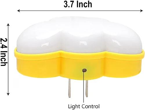 Miniatura 4 de AUSAYE Paquete de 2 luces LED de noche enchufables, luz nocturna de nube, mini luces nocturnas bonitas para adultos y niños Base amarilla